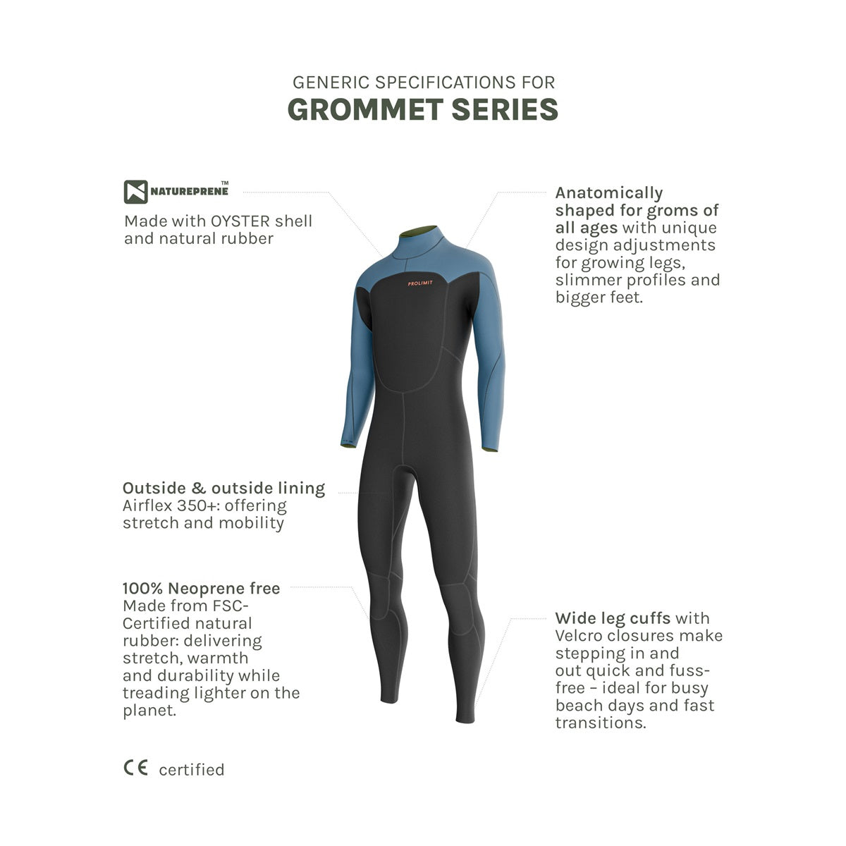 Prolimit Grommet Steamer V-Zip 5/4 GBS